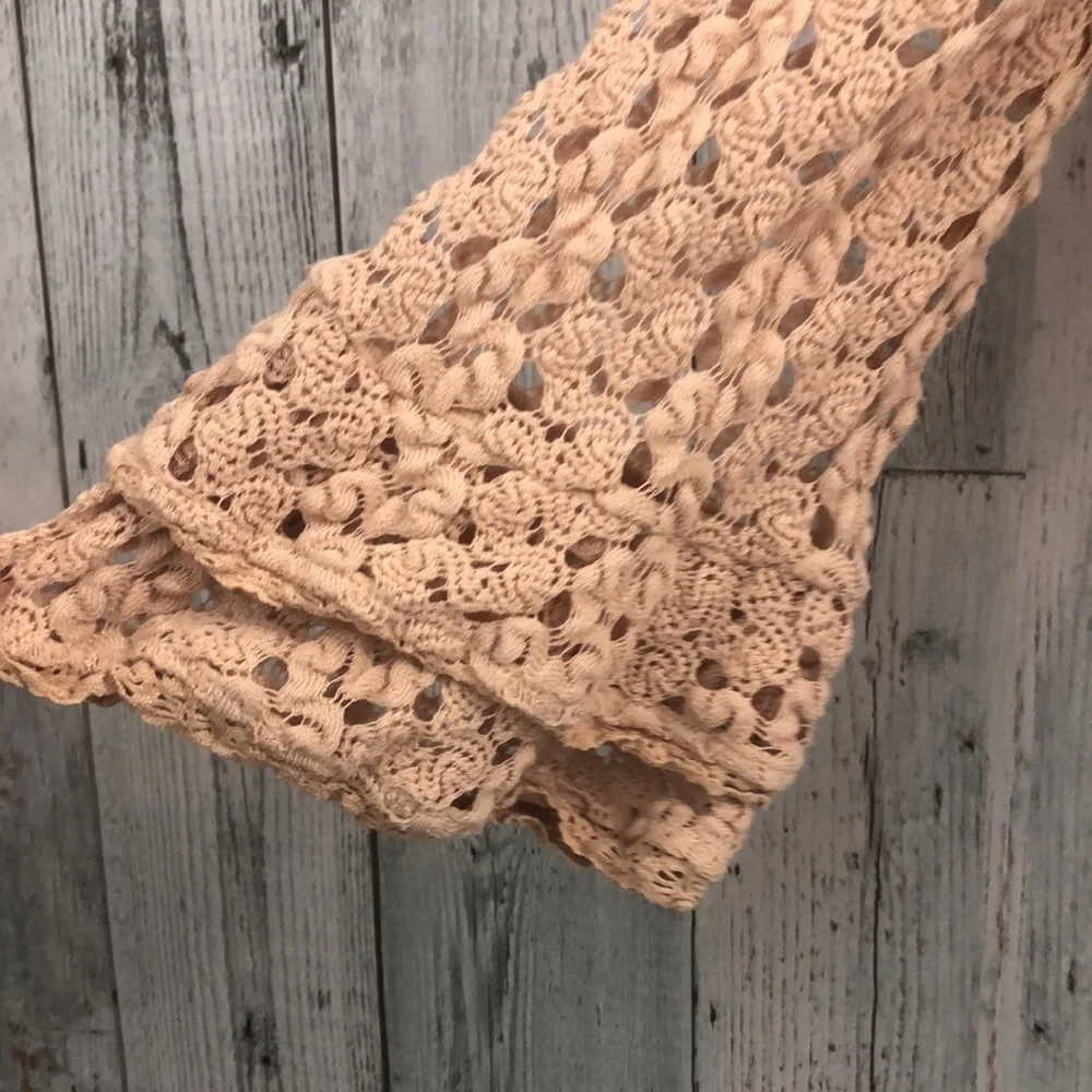 Free People Crocheted Bell Sleeve Top w/Cami Small